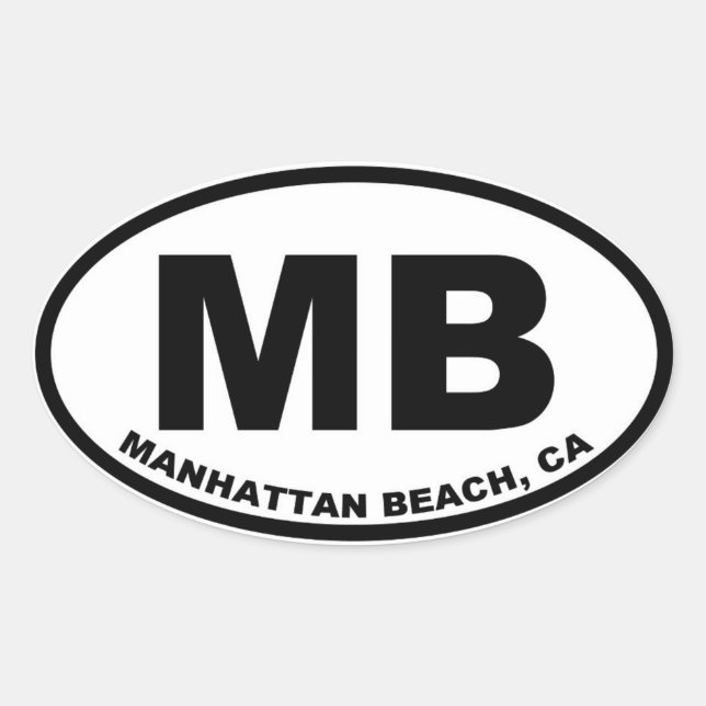 MB Manhattan Beach Oval Sticker (Front)