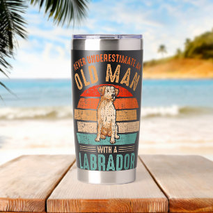 mb Never Underestimate An Old Man With A Labrador Insulated Tumbler