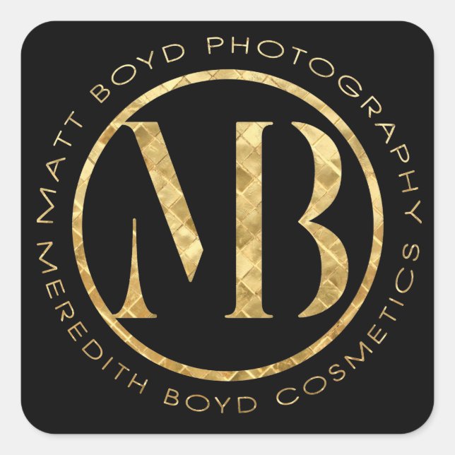 MB Photography & Cosmetics BLACK Stickers Medium (Front)