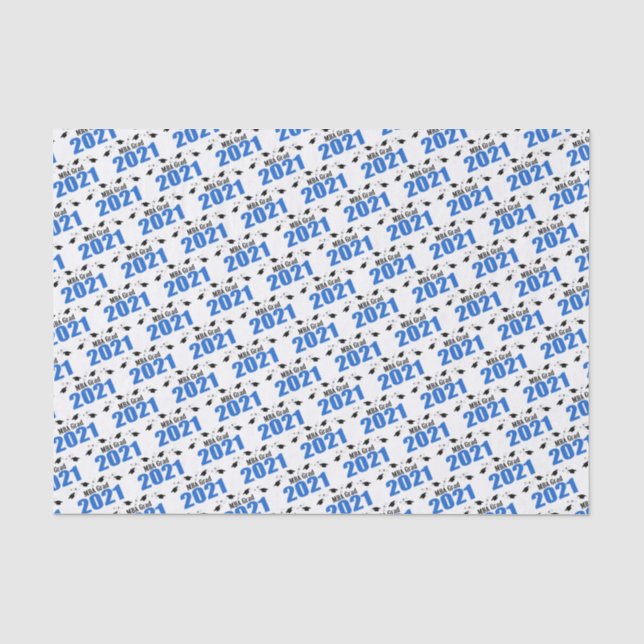 MBA Grad 2021 Graduation Tissue Paper (Blue) (Front)