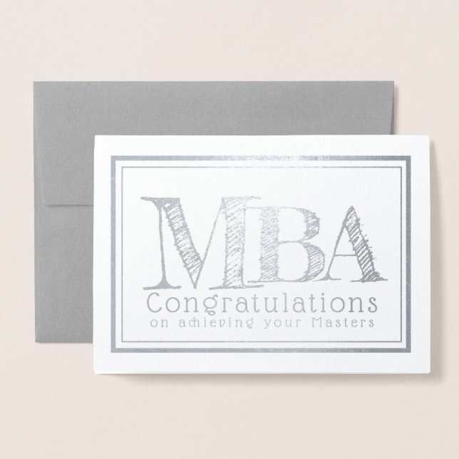 MBA Master of Business Administration Foil Card (Front With Envelope)