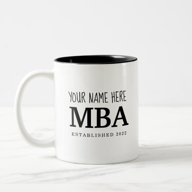 MBA Master of Business Administration Graduation  Two-Tone Coffee Mug (Left)