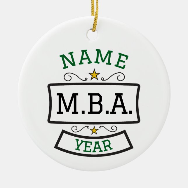MBA Ornament Graduation Personalized Gift (Front)