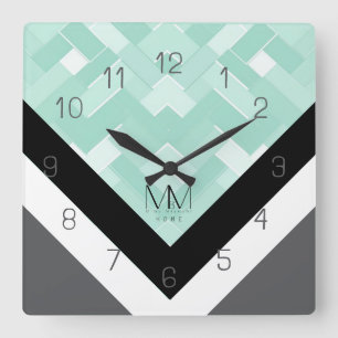 MbM ACCUEIL Horloge murale - Mint Madness