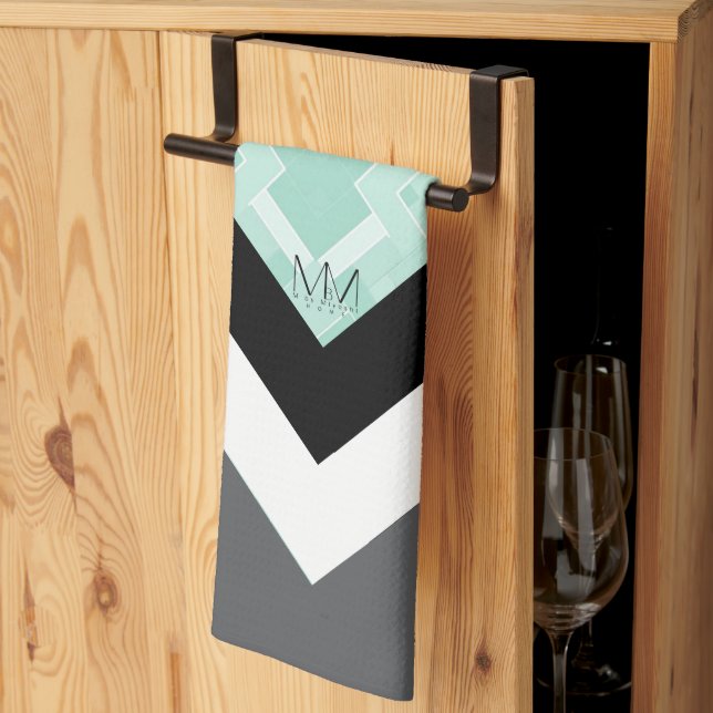 MbM HOME Serviette de cuisine - Mint Madness (Pliage en tiers)