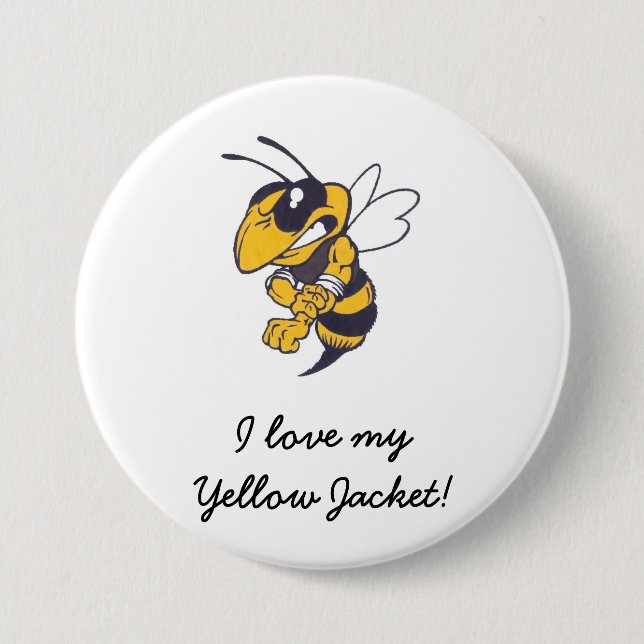 Mbrfl Yellow Jackets Under 10 3 Inch Round Button (Front)