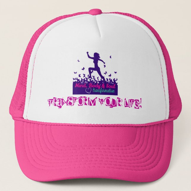 MBST Pink Trucker Hat- Transform Your Life! Hat (Front)