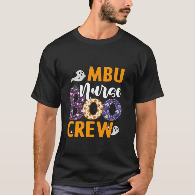 MBU Nurse Boo Crew Scary Nurse Halloween Ghost Spi T-Shirt (Front)