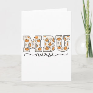 Mbu Nurse Pumpkin Fall Mother  Card