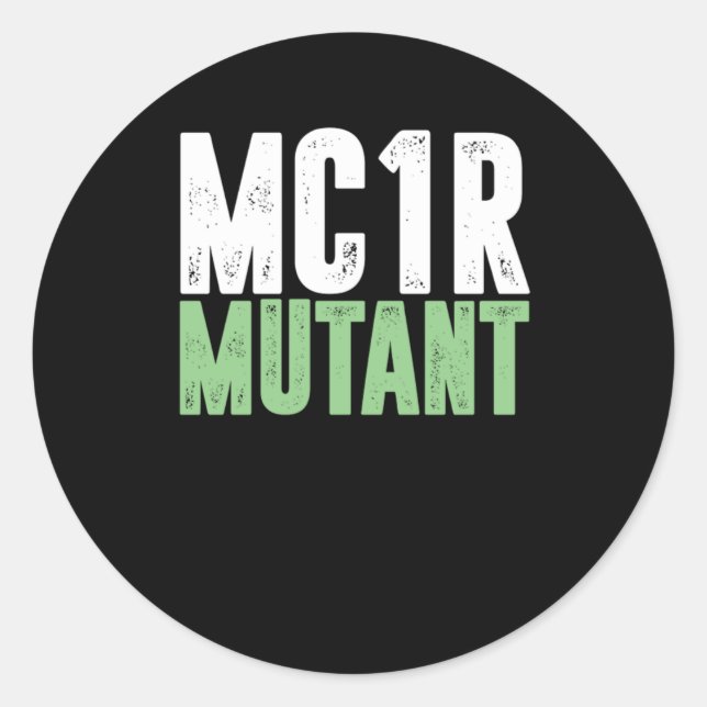 mc1r Mutant Redhead Red Hair Ginger Redhead Gift Classic Round Sticker (Front)