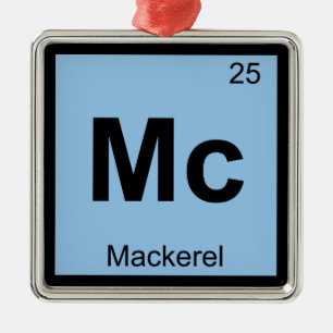 Mc - Mackerel Fish Chemistry Periodic Table Symbol Metal Ornament