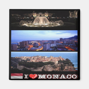 MC - Monaco - I Love - Collage Mosaic Magnet