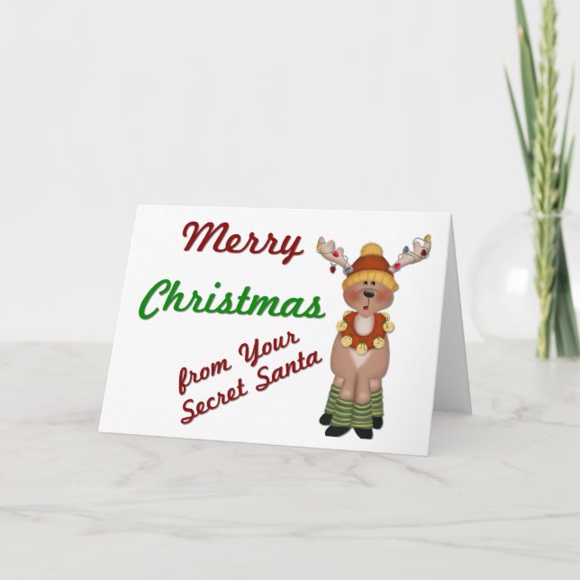MC Reindeer Secret Père Noël - Carte de voeux de v (Devant)