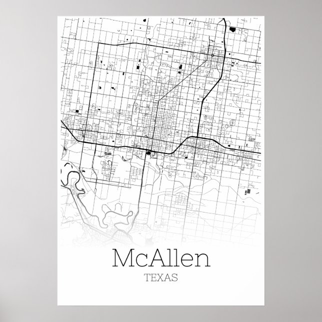 McAllen Map - Texas - City Map Poster (Front)