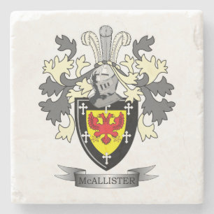 McAllister Family Crest Coat of Arms Stone Coaster