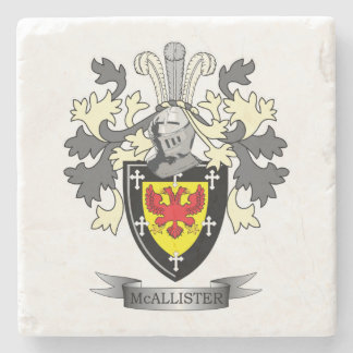 McAllister Family Crest Coat of Arms Stone Coaster