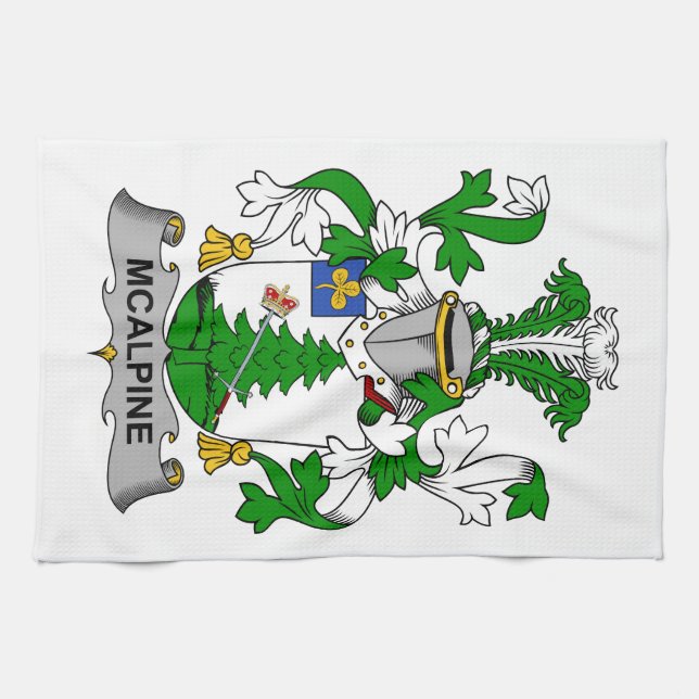 McAlpine Family Crest Kitchen Towel (Horizontal)