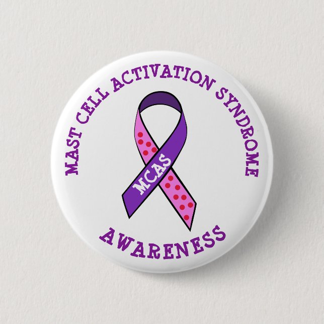 MCAS Mast Cell Activation Syndrome Awareness 2 Inch Round Button (Front)