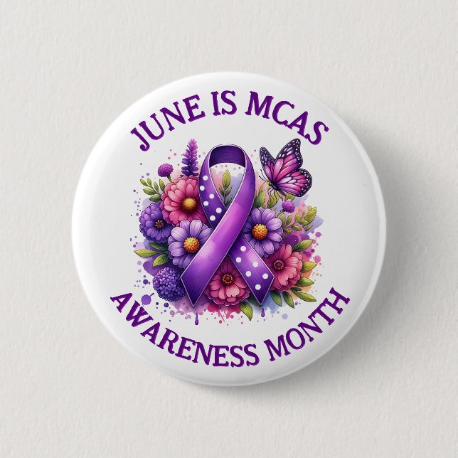 MCAS Mast Cell Activation Syndrome Awareness  2 Inch Round Button (Front)