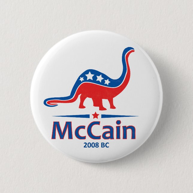 McCain, Brontosaurus 2 Inch Round Button (Front)