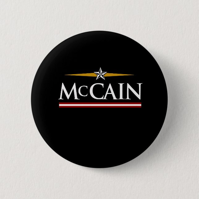 MCCAIN CAMPAIGN T-SHIRT 2 INCH ROUND BUTTON (Front)