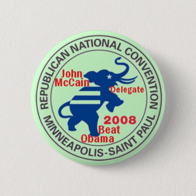 McCAIN Convention anti OBAMA Button (Front)