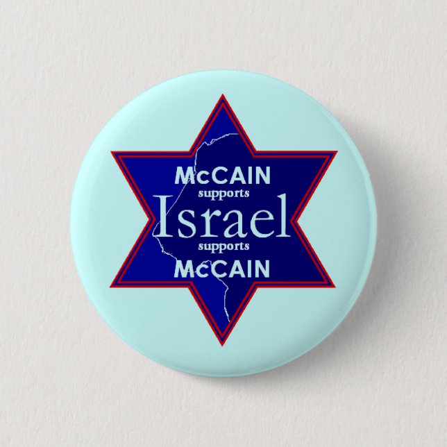 McCain ISRAEL Supports Button (Front)