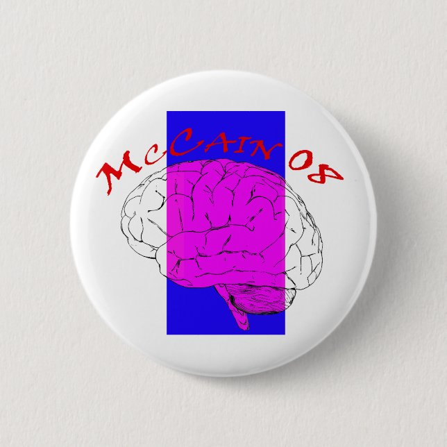 McCain on the Brain again 2 Inch Round Button (Front)