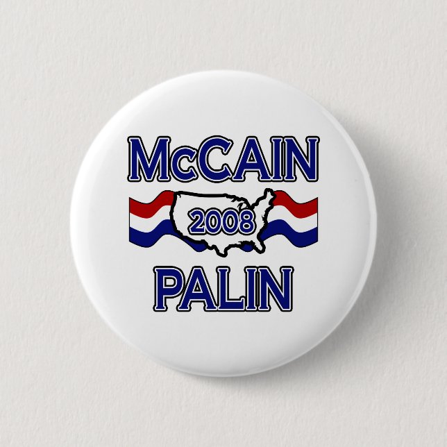 McCain Palin 2008 2 Inch Round Button (Front)