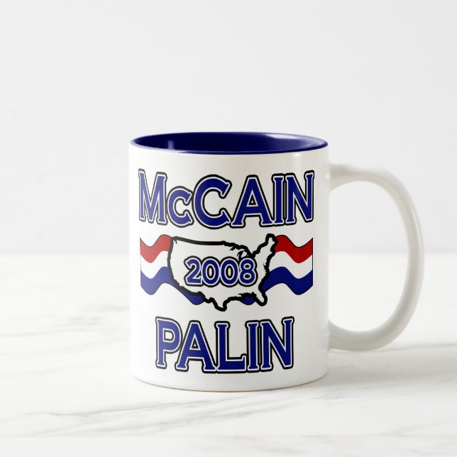 McCain Palin 2008 Two-Tone Coffee Mug (Right)