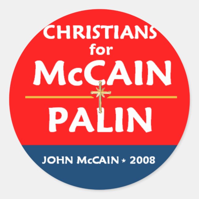 McCain Palin Christians Sticker (Front)