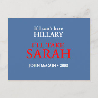 McCain Palin HILLARY Postcard