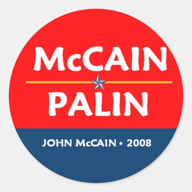 McCain Palin Pres VP Sticker (Front)