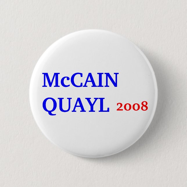 McCAIN QUAYL 2008 2 Inch Round Button (Front)