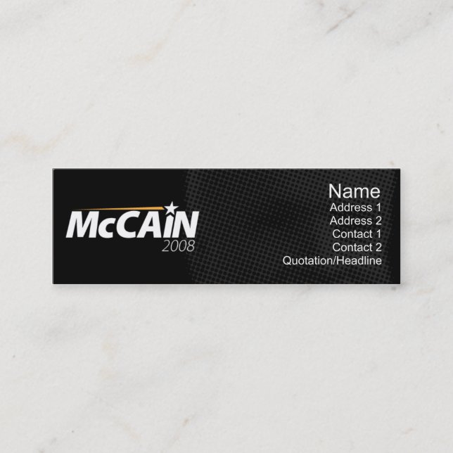 McCain - Skinny Mini Business Card (Front)
