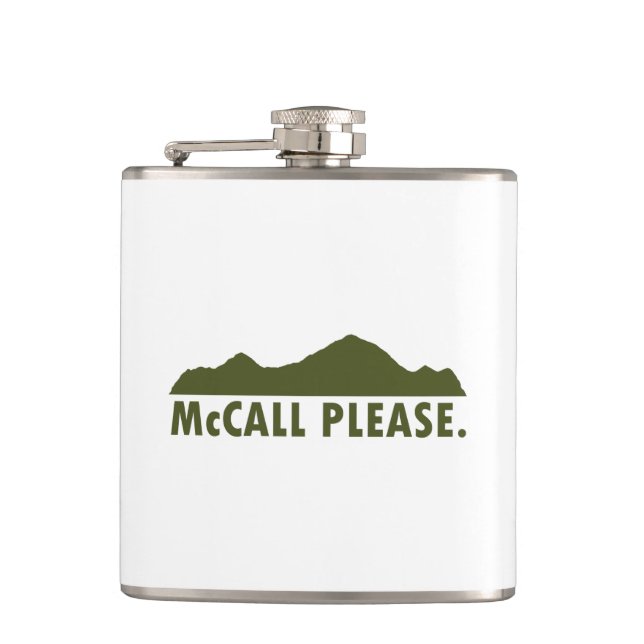 McCall Idaho Please Hip Flask (Front)