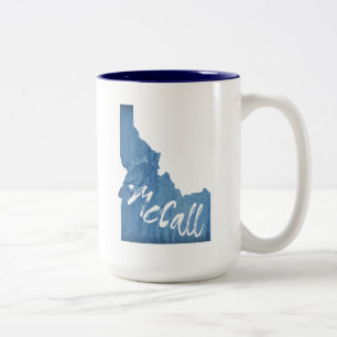McCall Idaho Wood Grain Two-Tone Coffee Mug