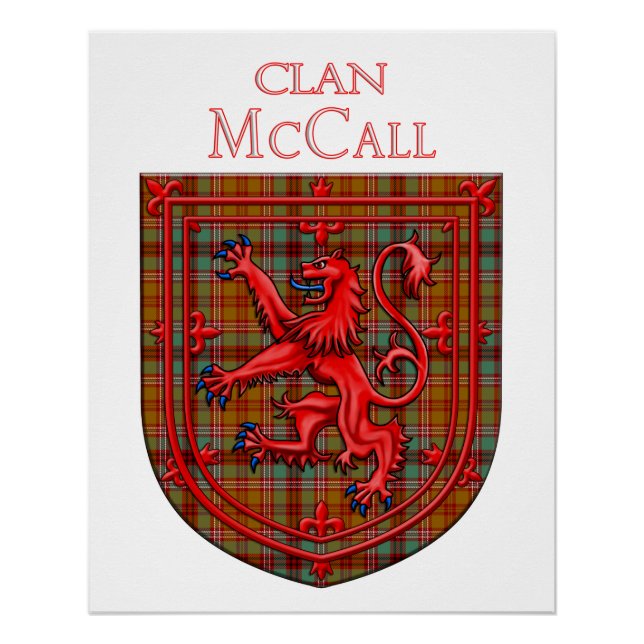McCall Tartan Scottish Plaid Lion Rampant Poster (Front)