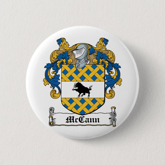 McCann Family Crest 2 Inch Round Button (Front)