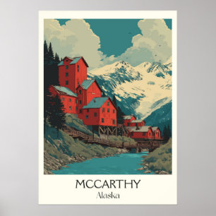 McCarthy Alaska Historic Copper Town Poster