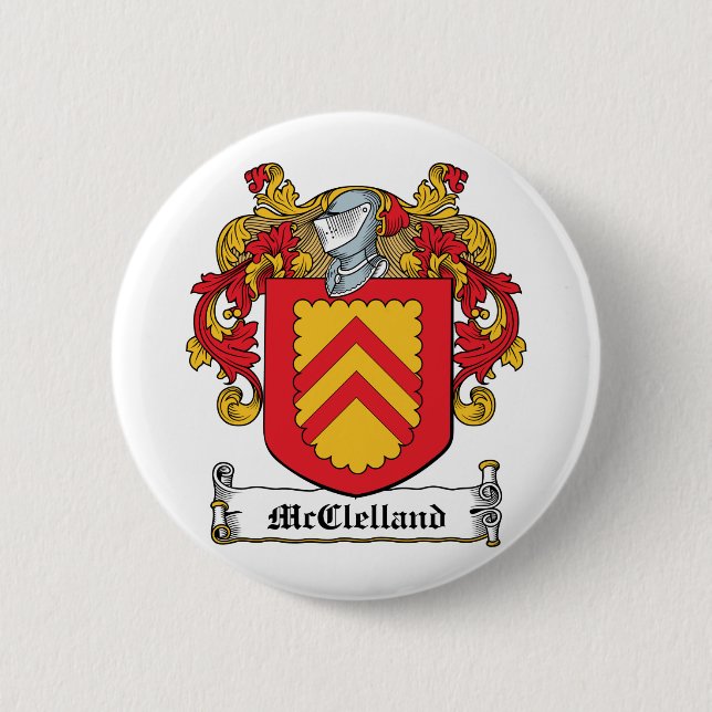 McClelland Family Crest 2 Inch Round Button (Front)