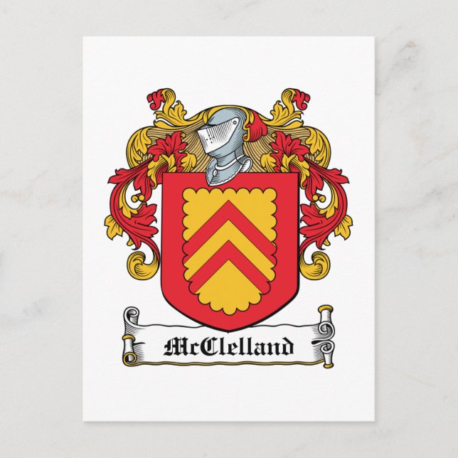 McClelland Family Crest Postcard (Front)