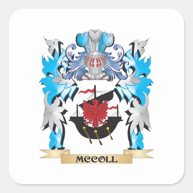 Mccoll Coat of Arms - Family Crest Square Sticker (Front)