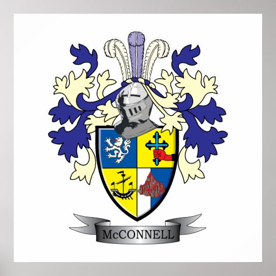 McConnell Family Crest Coat of Arms Poster | Zazzle.ca