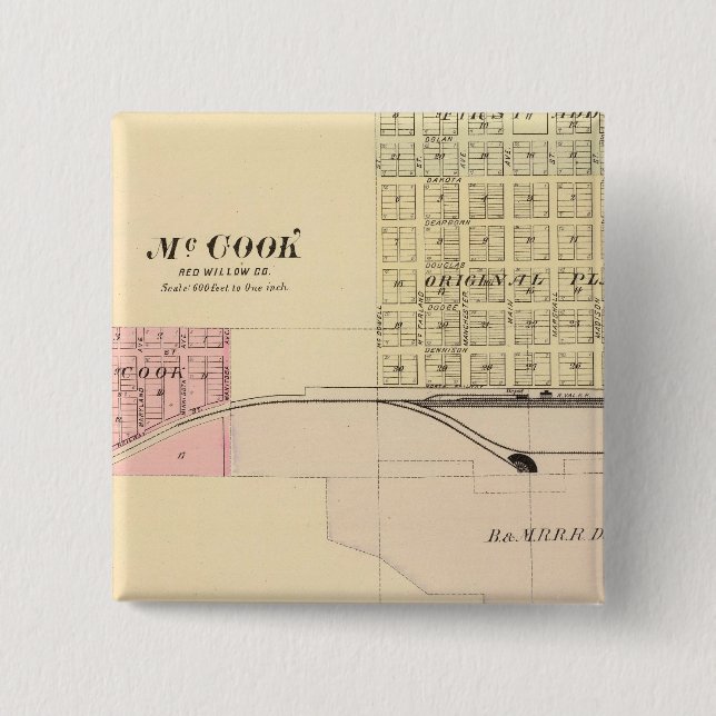 McCook, Nebraska 2 Inch Square Button (Front)
