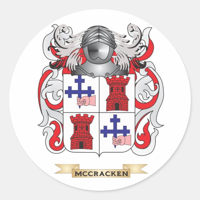 McCracken Coat of Arms (Family Crest) Classic Round Sticker (Front)