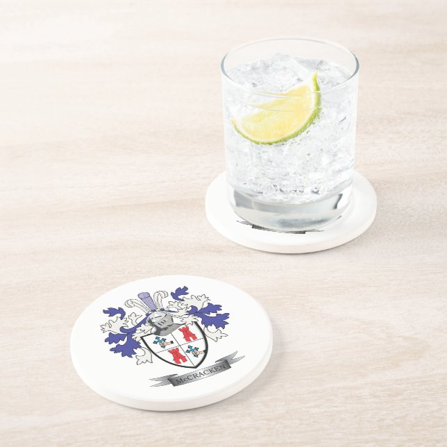 McCracken Family Crest Coat of Arms Coaster (Side)