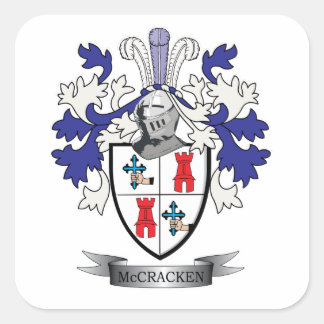 McCracken Family Crest Coat of Arms Square Sticker