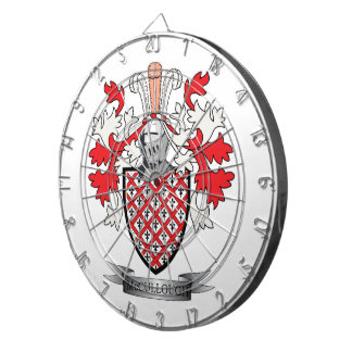 McCulloch Family Crest Coat of Arms Dartboard