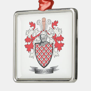 McCullough Family Crest Coat of Arms Metal Ornament